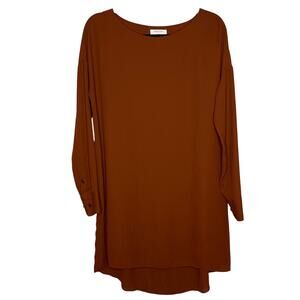 Babaton Aritzia Brown Long Sleeve Shift Dress Large